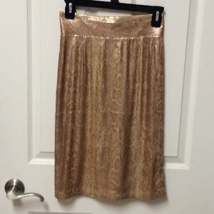Antonio Melani gold metallic pencil skirt. Size 0.